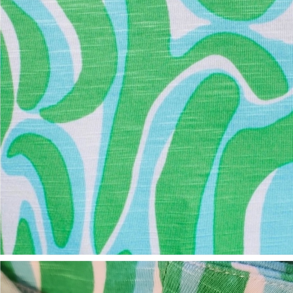 Lilly Pulitzer Meridan Wrap Dress Finders Keepers Size Small green blue - Picture 3 of 9